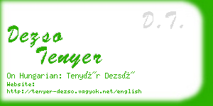 dezso tenyer business card